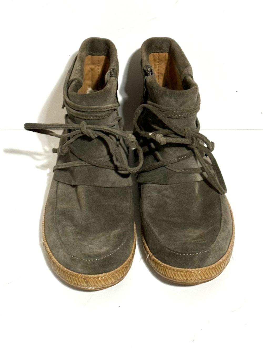 UGG Australia Reid Grey/Green Ankle Boot Suede Bootie Zipper 1019129 Size 7